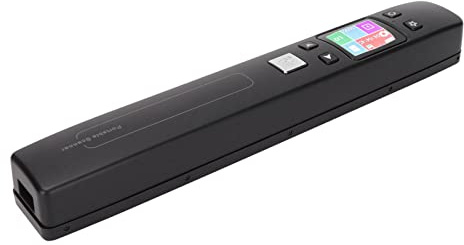 Portable Scanner, A4 Size 300 600 1050 DPI, Flat Scanning, Monochromatic Color Mode Handheld Scanner for Photo Script Document Receipt, Uploads Images to Computer Via Built-in Wi-Fi, No Driver(Black)