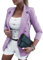 Onsoyours Blazer Femme Chic Couleur Unie Élégant Slim Fit OL Manches Longues Bureau Affaires Veste De Costume Devant Ouvert Manteau Cardigan Blouson Violet L