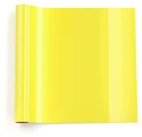 JAJOJSJO Vinilo Textil Termoadhesivo 12 x 6ft Vinilo Adhesivo para Textil Fácil de Cortar & Planchar Rollo de Vinilo Transferencia de Calor para DIY Textiles, T-shirts, Bolsos, Sombreros(Amarillo)
