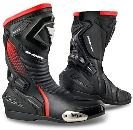SHIMA RSX-6 Men, Motorradsteifel Herren | Verstärkte Leder Motorradschuhe mit Seitlichem Reißverschluss, Knöchelstütze, Anti Rutsch Sohle, Schaltgriff