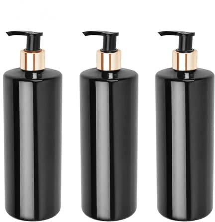 Lot de 3 Flacon Pompe Rechargeable, 500 ML Distributeur de Pompe à Presser, flacons de shampoing vides Contenant de Lotion en Plastique