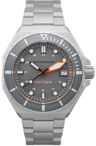 Spinnaker Dumas SP-5081-KK japanische Automatik-Armbanduhr für Herren, 44 mm, Edelstahl, Grau, GRAU, Japanisch