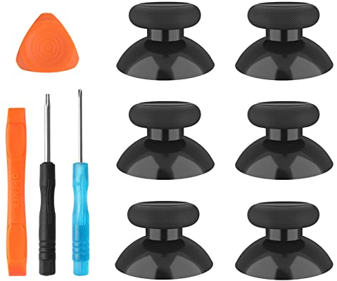 TOMSIN Replacement Joysticks for Xbox One Controllers, Rubberized Original Thumbsticks Repair Kit for Xbox One S (6 Pcs) (Black)
