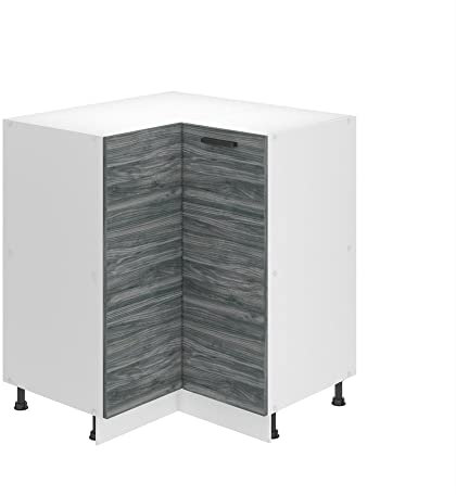 Belini Unterschrank Küche, Küchenunterschrank 90 cm Breite. SNP Küchenunterschrank ohne Arbeitsplatte. Eckschrank Küche mit 1 Tür, Glamour Wood