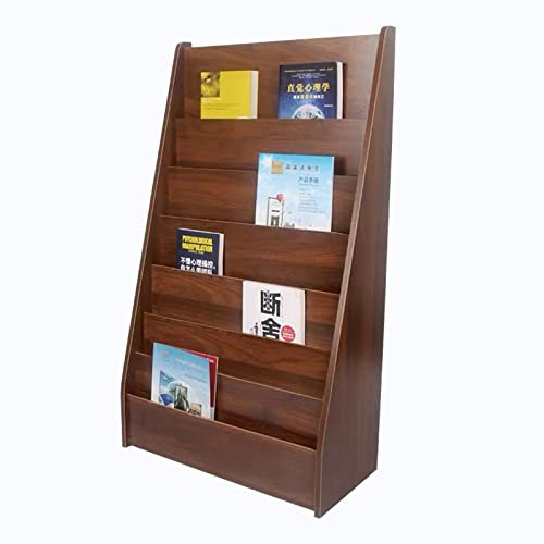DAKAJA Zeitungsständer Strapazierfähiger 50 Hoher Zeitschriftenhalter, Lagerregal für Literaturbücher aus Holz, Messebroschüren Booklet Flyer Ausstellungsstand, (Color : Walnut)