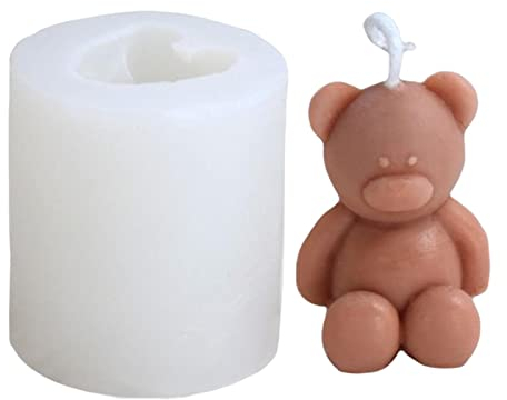 Joberio Moule en Silicone Ours, Moule À Bougie Ours, Moule Ours Adorable, Moule Ours Animal, Moules À Bougies pour Bougies Aromatiques, Décoration De La Maison, Artisanat en Résine