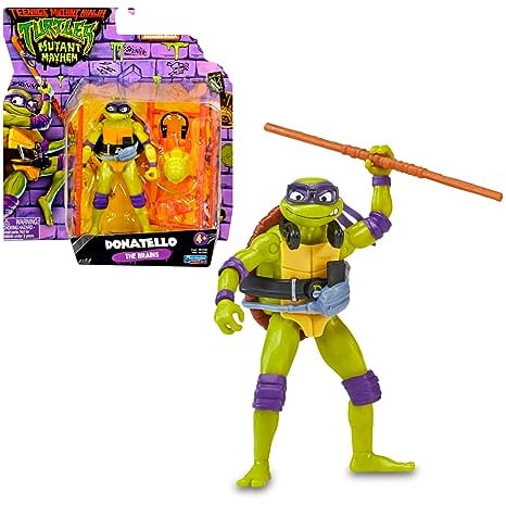 Giochi Preziosi Donatello Ninja Turtles, Mutante, Donatello in Version Action-Figur mit Gelenken, 12 cm, Figur mit Kampfwaffen, für Kinder ab 4 Jahren