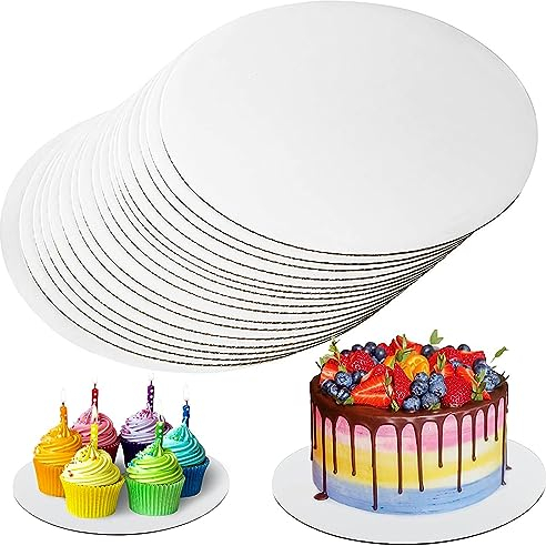 10 Stück Tortenunterlage Rund 20cm, Cake Board Weiß, Premium Tortenplatte Pappe für Kuchen und Torten