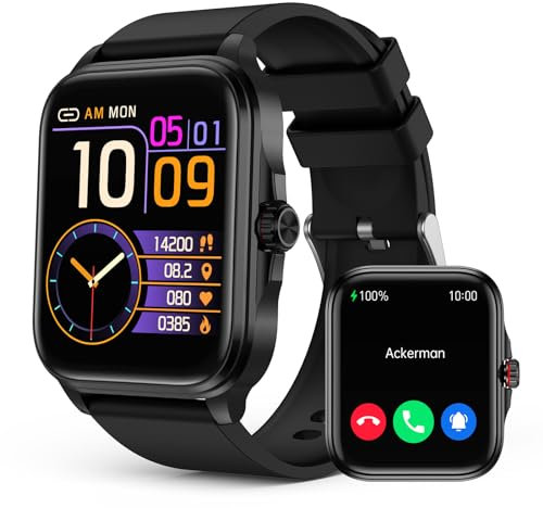 SOUYIE Smart Watch for Women Answer/Make Calls, 1.91 Smartwatch, Fitness Watch with Sleep/Heart Rate/Temperature Monitor, IP67 Waterproof Smartwatch Compatible with Android IOS