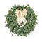 FLOROAD 26-28 inch Eucalyptus Wreath for Front Door Decor, Large Simple Greenery Wreath Decoration for Spring Summer All Year Round, Handmade with Artificial Eucalyptus Leaf Metal Bell Burlap Bow