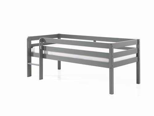möbelando Spielbett >Pino< in Grau - 207,6x83x104,9 (BxHxT)