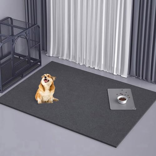 Rutschfeste Hundefuttermatte, wasserdicht, vielseitig und platzsparend, saugfähige Mikrofaser-Haustierfuttermatte (70 x 110 cm)