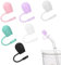 XiangSKY Drinking Straw Covers 6pcs Reusable Silicone Straw Cap 6-10mmCute Straw Topper Protector Cover,Cute Straw Covers Cap,Simple Straw Protector for Stanley Cup Accessories,(232DBY-4456146-00037)