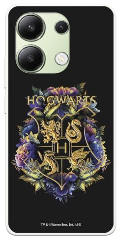 Schutzhülle kompatibel mit Xiaomi Redmi Note 13 4G, offizielles Harry Potter Hogwarts Floral Hülle aus transparentem Silikon, flexibel, mit offizieller Harry Potter-Lizenz