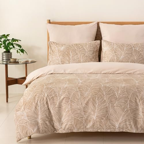 Tokokimo Juego de funda de edredón de microfibra suave para verano, 230 x 220 cm, con 2 fundas de almohada, color beige, tamaño King, color beige y tropical