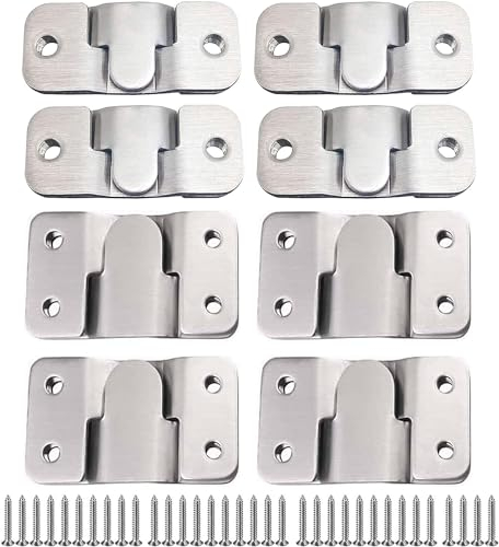 16 Piezas Enclavamiento Soporte de Pared Soportes de Montaje Ocultos Enclavamiento Hebilla Muebles Conector Soporte Acero Inoxidable para Colgar la Imagen Espejo Marco o Conectar la Cabecero