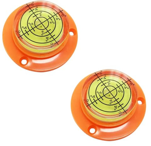 Dunnet Tools Bullseye Spirit Level | 50mm High Precision Mini Spirit Level, Small Circular Bubble Level for Caravan, Boat, Campervan, Turntable, and DIY |Magnetic, Universal Leveler Tool | (Pck of 2)
