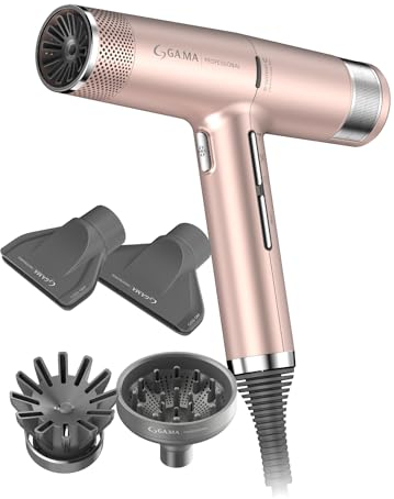 GA.MA Italy Professional, iQ3 Perfect, sèche-cheveux ultraléger avec moteur sans balais 110 000 tr/min, technologie Stand-by et fonction Turbo, puissance 1600 W, Gold Rose