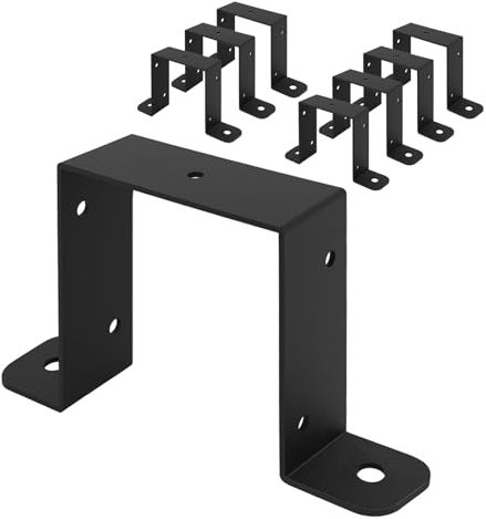 Wpbhk 8 Pcs Black Strap Post Ties Brackets 4x4 Strap Post Ties, Square Tube Strap Clamp, Deck Fence Post Tie Gazebo Mounting Bracket