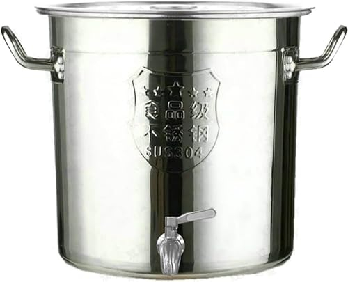 Olla grande de acero inoxidable con tapa, ollas extra de cocina, 30 L