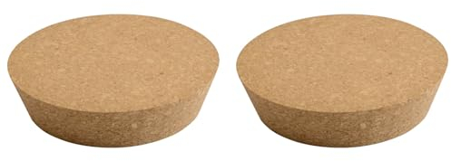 INCREWAY Lot de 2 bouchons coniques en liège de rechange pour bouteilles de vin, bocaux en verre, 130 x 110 x 30 mm