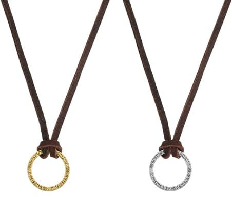 beinkmake Eyeglass Holder Necklace Strap Leather Cord Adjustable Brown Classic Style for Women Reading Glasses Sunglasses, 17.72in