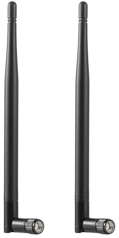 Dual Band 2.4GHz 5GHz 9dBi WiFi Antenna with PR-SMA Male Connector for Reolink Security Cameras, DVRs, Routers, Black (Pack of 2), Eifagur