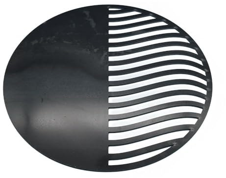 Feuerfest 123 Kombi Grillrost & Grillplatte I Ø 50cm inkl. Loch I Hochwertiges Grillgitter aus Stahl I Grillplatte mit 4mm Stärke I Gitterrost aus Handarbeit I Ideal für Gas-, Kohle- & Kugelgrill