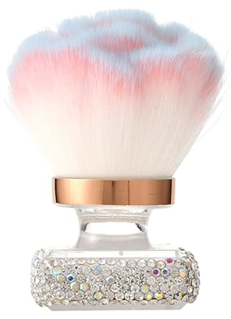 Blueshyhall Pinceau de Maquillage Bling avec Diamant Strass, Cosmetique Pinceau Maquillage Visage Kabuki Pinceau Makeup Brushes Pinceau Fond de Teint, Pinceau Voyage pour Blush, Fard à Joues (Blanc)