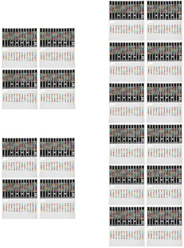 BESTonZON 50 Stück Gitarren Skalen Aufkleber Gitarren Noten Aufkleber Gitarren Griffbrett Gitarren Trainer Noten Gitarren Finger Guide Noten Aufkleber Für Das Griffbrett Gitarren