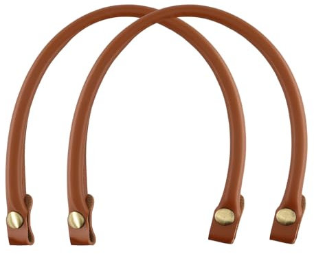alwaiiz 2 Stück Druckknopf Taschenhenkel Leder, Ersatz Henkel für Taschen, Abnehmbare Handtasche Zubehör Für Heimwerker Handtasche(Braun)
