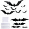 56 Stk Halloween Deko 3D Fledermaus Aufkleber, Gruselig Fledermaus Dekoration für Outdoor Wand Fensterdeko Geburtstag Gothic Bat Halloween Party Deko, Fledermäuse Aufkleber Deko mit Kleber