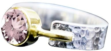 Gems Vibes zweifarbiger Morganit-Ring aus massivem 925er Sterlingsilber für Frauen, stapelbarer Designer-Bandring, Statement-Morganit-Ring, Hochzeitsgeschenk, Geschenk für sie, rosa Morganit-Ring