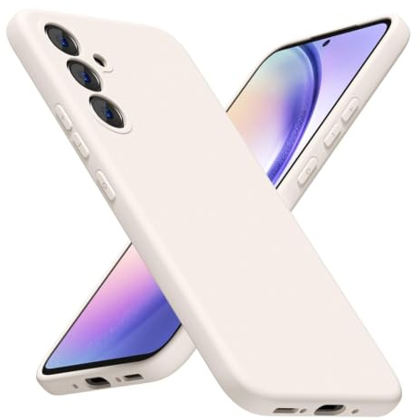 LoeoeL for Samsung Galaxy A54 5G Phone Case Silicone, Minimalist Ultra Thin Slim Soft Rubber Gel Solid Color Matte Cute Case for Women, Girly Plain Aesthetic Design & Camera Cover, Beige Stone Cream