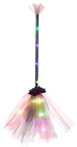 Kids Toddler Witch Broom, Halloween Witch Broom With LED Light, Witches Broomsticks Cosplay Props Accessories