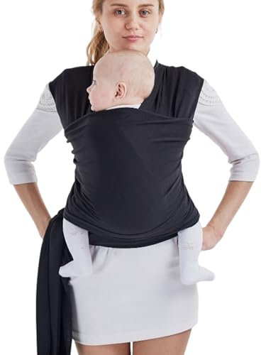 Baby Carrier, Fular Portabebés, Pañuelo Porteo Ergonómico, Porta Bebe de Tela Suave y Elástico, Canguros Para Cargar Bebé Ajustable Porta Bebé Para 3-15 Kg Recién Nacidos y Bebés