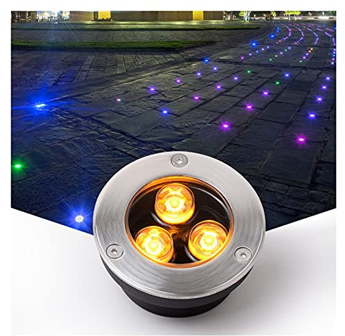 WZYDYDY LED Bodeneinbauleuchte 3W IP68 Wasserdicht Ultra Dünn Einbaustrahler Unterwasser für Draußen, Terrasse, Unterwasserbeleuchtung(RGB,24V)