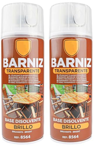 various Pintura Spray Barniz Brillo de 400 ml Adecuado para las Superficies de Metal, Madera y Plástico Pack de 2 Unidad
