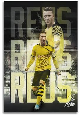 RedMush Fußball-Star-Poster, Marco Reus, Poster, 46 Stück, Leinwand-Poster, Schlafzimmer-Dekor, Sportlandschaft, Büro, Raumdekoration, Geschenk, ungerahmt, 20 x 30 cm
