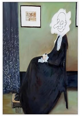 LIPOYE Mr. Bean Whistler's Mother Gemälde Poster auf Leinwand, Poster, Schlafzimmer, Dekoration, Landschaft, Büro, Raumdekoration, Geschenk, 40 x 60 cm