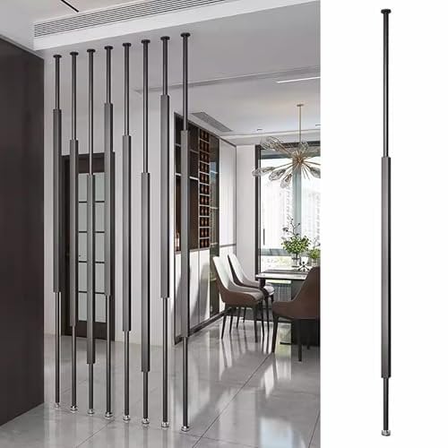 Raumteiler vom Boden bis zur Decke, 70 x 300 cm hoch, modern, stilvolle Säulen-Trennwand für Heimbüro und kleine Räume, Schwarz, 150 cm, 1 Stück