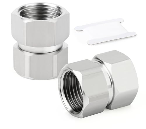 ERGAOBOY 2 pezzi, lunghezza 38 mm, connettore flessibile mobile in acciaio inossidabile 304, 1/2 BSP femmina per spruzzatore, valvola angolata, braccio doccia