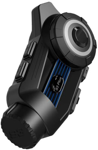 Fangxuee S3 Plus - Interfono Bluetooth per da Moto con Videocamera DVR per Video Registratore 2K, Supporto per 6 Persone, Fotocamera per Interfono Bluetooth per da Moto.