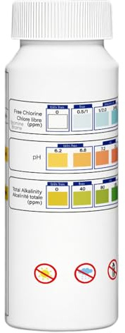 Pool Teststreifen, Teststreifen, Präzise pH Salz Messung 50 Stück Für Wartung Ausgleich Lösung Salzwasser Swimmingpool