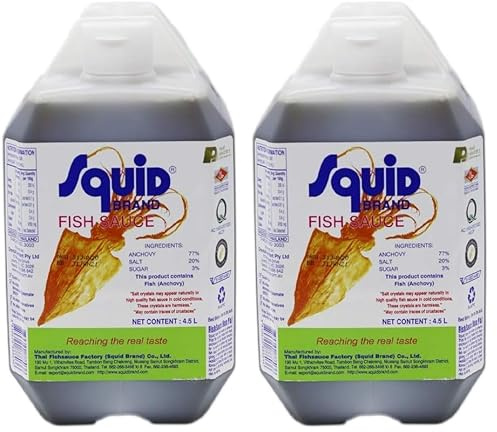 Squid Fischsauce – Thailändische Sauce zum Würzen und Verfeinern – 1 x 4,5 l (Packung mit 2)