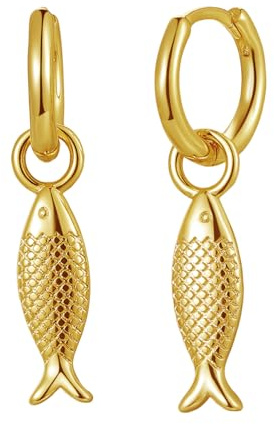 JewelryWe Gold Ohrringe Damen 925 Sterling Silber Boho Strand Ohrstecker Creolen Huggie Ohrhänger, Hypoallergen Maritime Ohrschmuck Sommer Urlaub Schmuck Geschenk