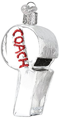 Old World Christmas Coach's Whistle Glass Blown Ornament for Christmas Tree, Handcrafted Holiday Decoration, Sports Collection