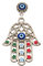 Remi Bijou Magnet Deko aus Glass Fatimas Hand Hamsa Nazar Boncuk Auge - Blau