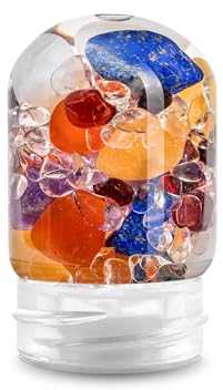 VitaJuel AYURVEDA Edelsteinmodul für ViA Flasche mit Milchopal – Amethyst – Bergkristall – Lapislazuli – Granat – Karneol – Orangencalcit
