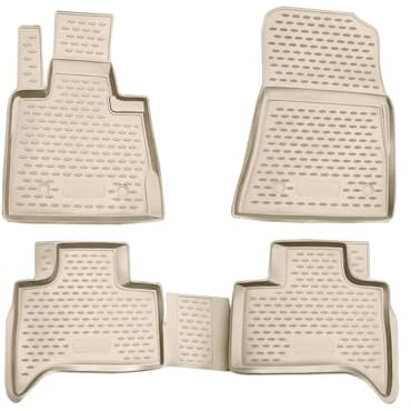 OMAC Gummimatten Fußmatten kompatibel mit BMW X5 E53 1999-2006 TPE Automatten Beige 4X